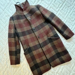 Aritzia Plaid Wool Coat.